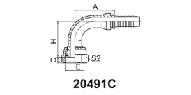 20491C  90°公制内螺纹24°球面轻系列