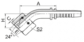 20541-W 45°公制内螺纹24°锥带O形圈重系列