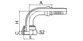20591C 90°公制内螺纹 24°球面重系列