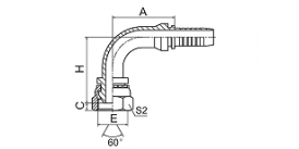 20691 90°公制内螺纹60°外锥面
