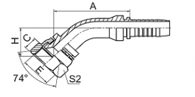 20741 45°国标公制内螺纹74°内锥面