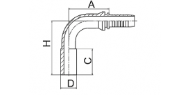50091 90°公制卡套式直管