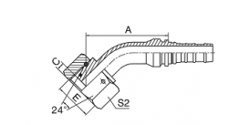 20543 45°公制内螺纹24°锥带O形圈重系列