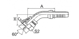 22641 45°英管内螺纹60°外锥面