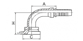 87391 90°SAE法兰3000PSI