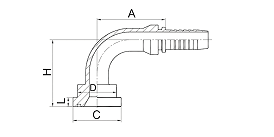 87391-H 90° SAE 法兰3000 PSI
