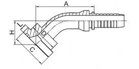 87641 45°SAE 法兰6000 PSI