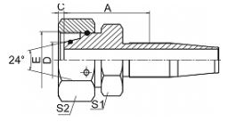 20518D 公制内螺纹24°