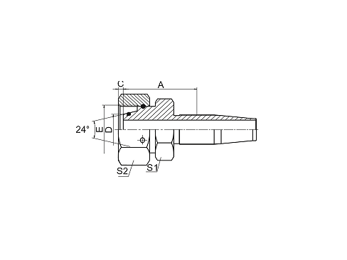 20518D 公制内螺纹24°