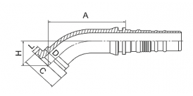 87643 45°SAE 法兰6000 PSI
