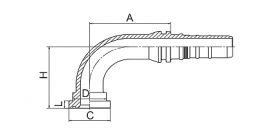 87693 90°SAE 法兰6000PSI