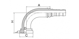 87993 90°SAE法兰9000PSI