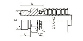 10311Y 部标公制外螺纹平面带O形圈