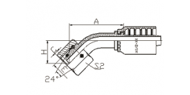 20441Y 45°公制内螺纹24°锥带O形圈轻系列