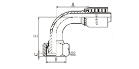 20591CY 90°公制内螺纹24°球面重系列