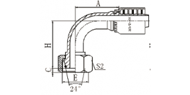 20591Y 90°公制内螺纹24°锥带O形圈重系列