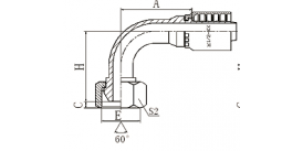 20691Y 90°公制内螺纹60°外锥面
