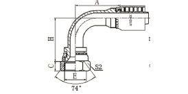 20791Y 90°国标公制内螺纹74°内锥面