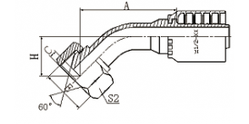 22641Y 45°英管内螺纹60°外锥面