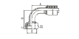 24291Y 90°美制ORFS内螺纹平面