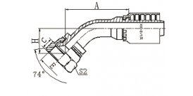 26741Y 45°美制JIC 内螺纹74°内锥面