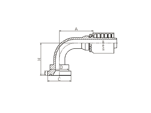 87391Y 90°SAE法兰3000PSI