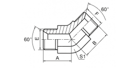 1B4 45° 英管外螺纹60° 内锥