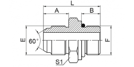 1KH 日本公制外螺纹60° 外锥 /  公制外螺纹可调向柱端重系列ISO 6149-2