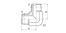 1T9-SP 90° 弯英锥管外螺纹