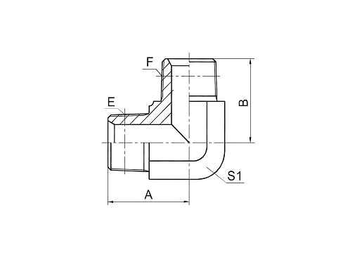 1T9-SP 90° 弯英锥管外螺纹