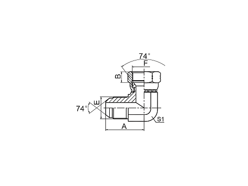 2J9 90°弯美制JIC外螺纹74°外锥/JIC内螺纹74°内锥