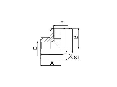 7B9-PK 90° 英管内螺纹 ISO 1179