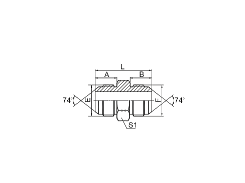 1J 美制JIC外螺纹74° 外锥